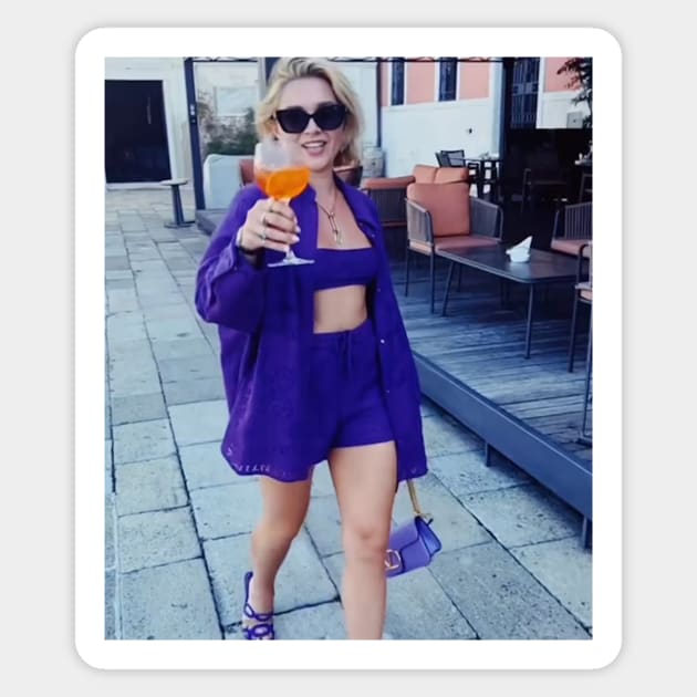 Florence Pugh's Aperol Spritz Sticker by Mad About Movies